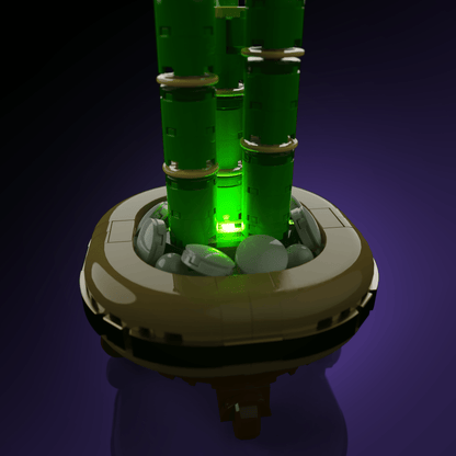 light kit for the LEGO Lucky Bamboo build illuminates structural depth windows and decorative detail for display