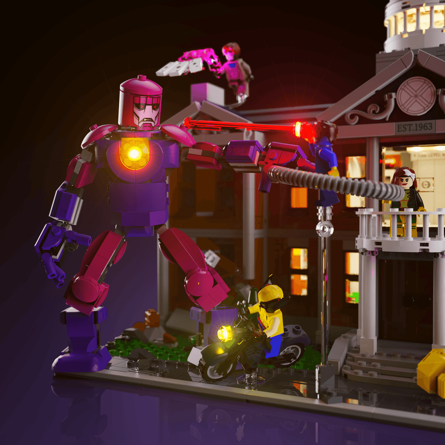 LEGO Marvel X-Men: The Mansion compatible LED kit with color-coded lights pre-cut wires tool-free install and reversible setup