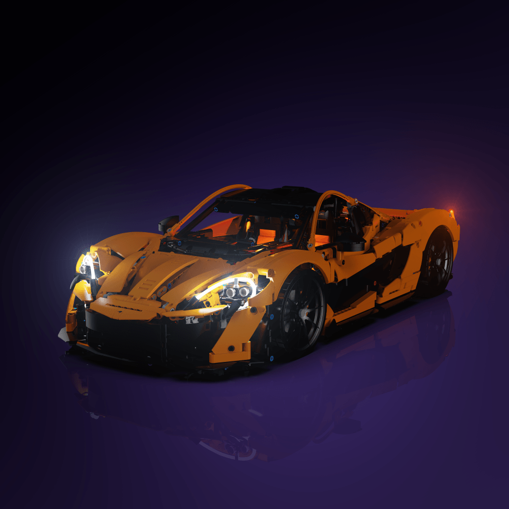LEGO McLaren P1 Supercar compatible LED kit with color-coded lights pre-cut wires tool-free install and reversible setup