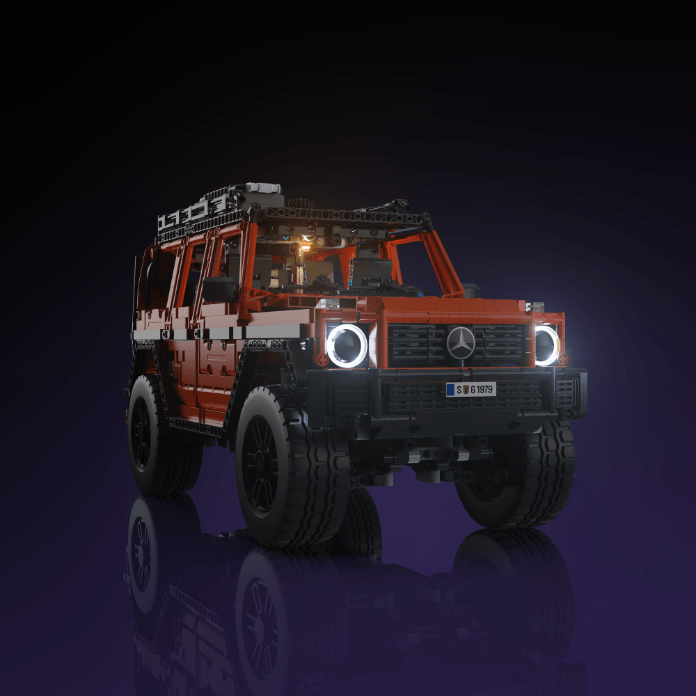 lighting kit for LEGO Mercedes-Benz G 500 PROFESSIONAL Line adds illuminated windows interiors and detail to the finished build for shelf display