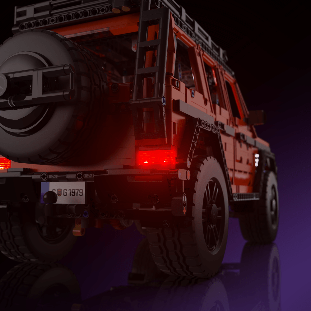 lighting kit for LEGO Mercedes-Benz G 500 PROFESSIONAL Line adds illuminated windows interiors and detail to the finished build for shelf display