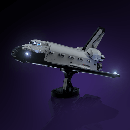 lighting kit for LEGO NASA Space Shuttle Discovery adds illuminated windows interiors and detail to the finished build for shelf display