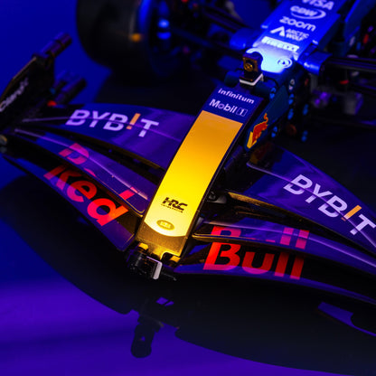 light kit for the LEGO Oracle Red Bull Racing RB20 F1 Car build illuminates structural depth windows and decorative detail for display