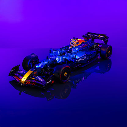 LED light kit for LEGO Oracle Red Bull Racing RB20 F1 Car model with USB and battery powered glow upgrade for adult builders display