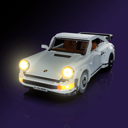 lighting kit for LEGO Porsche 911 adds illuminated windows interiors and detail to the finished build for shelf display