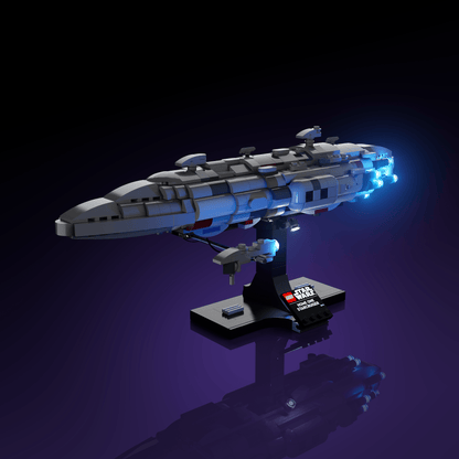 LED light kit for LEGO Star Wars Home One Starcruiser model with USB and battery powered glow upgrade for adult builders display