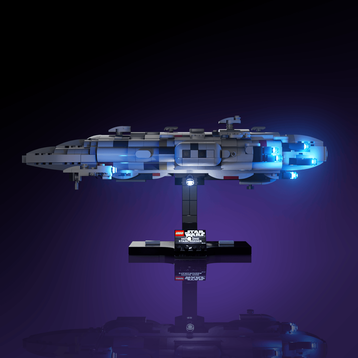 LEGO Star Wars Home One Starcruiser accessory LED lighting USB or 3 AAA battery 30 to 60 minute install glowing display upgrade