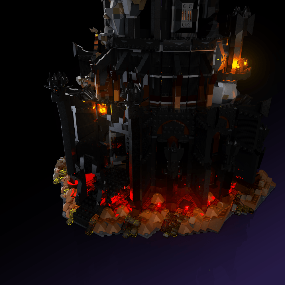 LED upgrade for LEGO The Lord of the Rings: Barad-dur display piece for collectors fans and adult builders gift idea birthday christmas
