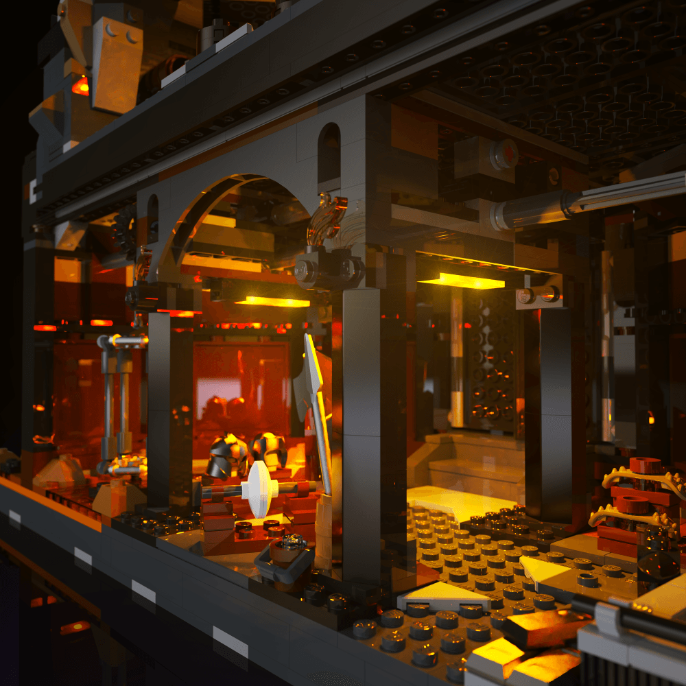 light kit for the LEGO The Lord of the Rings: Barad-dur build illuminates structural depth windows and decorative detail for display