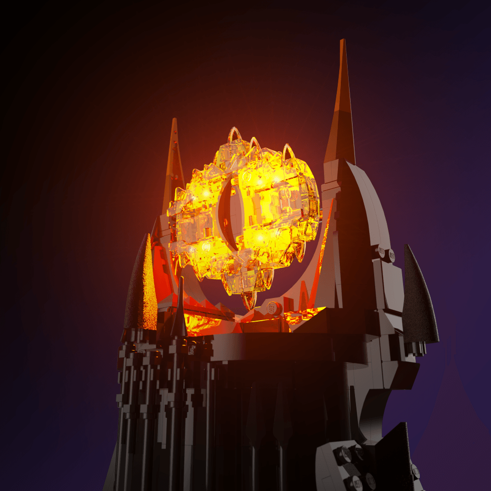 LED light kit for LEGO The Lord of the Rings: Barad-dur model with USB and battery powered glow upgrade for adult builders display