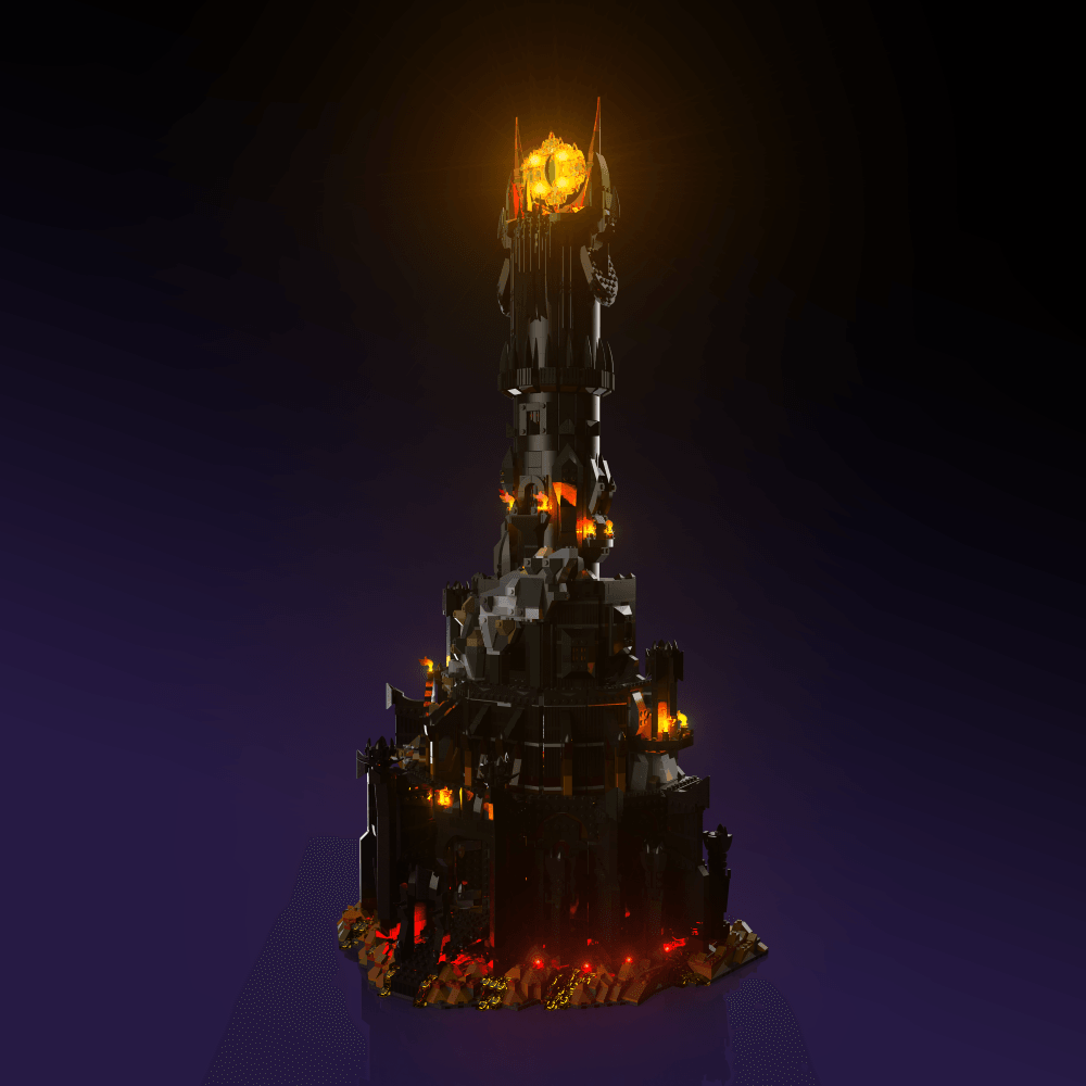 LEGO The Lord of the Rings: Barad-dur accessory LED lighting USB or 3 AAA battery 30 to 60 minute install glowing display upgrade