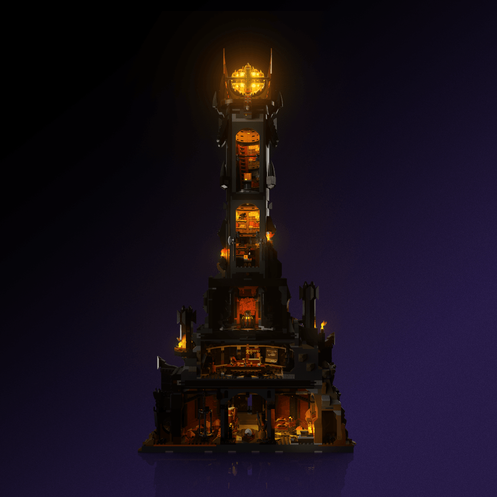 LED upgrade for LEGO The Lord of the Rings: Barad-dur display piece for collectors fans and adult builders gift idea birthday christmas