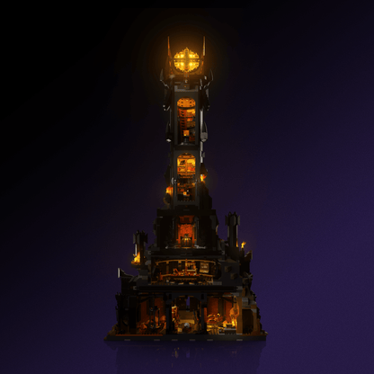 LED upgrade for LEGO The Lord of the Rings: Barad-dur display piece for collectors fans and adult builders gift idea birthday christmas