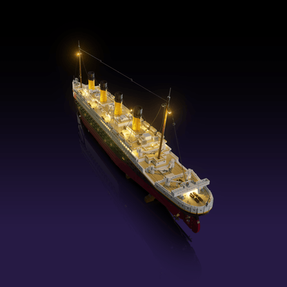 LED light kit for LEGO Titanic model with USB and battery powered glow upgrade for adult builders display