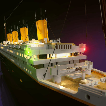 LEGO Titanic compatible LED kit with color-coded lights pre-cut wires tool-free install and reversible setup