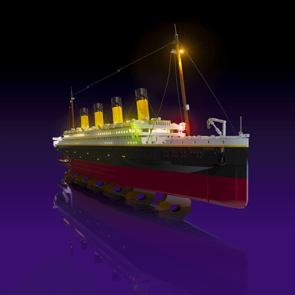 LED light kit for LEGO Titanic model with USB and battery powered glow upgrade for adult builders display