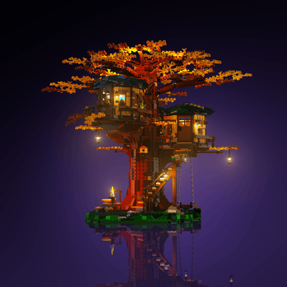 LED light kit for LEGO Tree House model with USB and battery powered glow upgrade for adult builders display