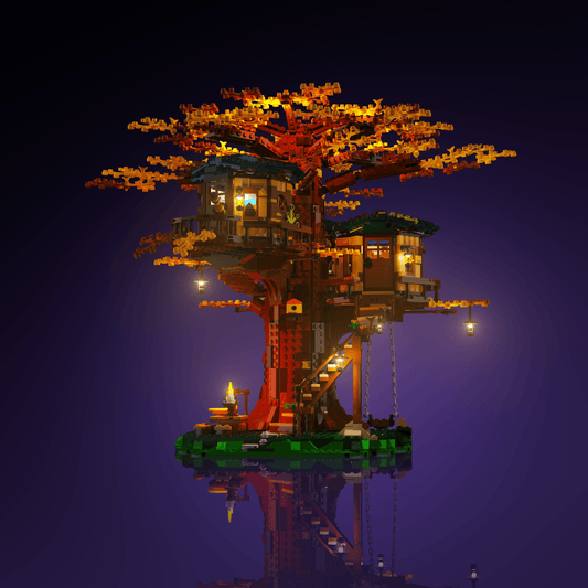 LED light kit for LEGO Tree House model with USB and battery powered glow upgrade for adult builders display