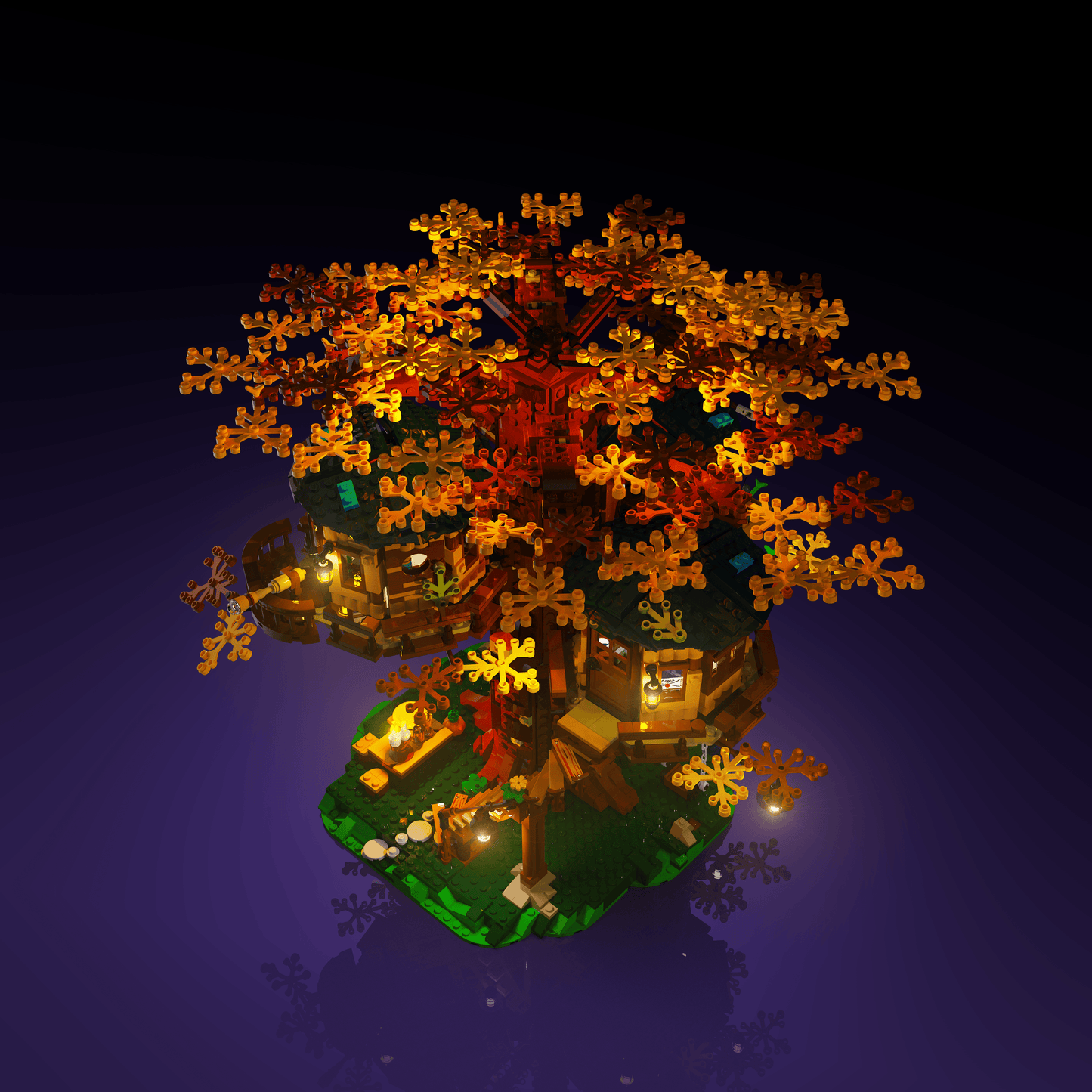 LEGO Tree House accessory LED lighting USB or 3 AAA battery 30 to 60 minute install glowing display upgrade