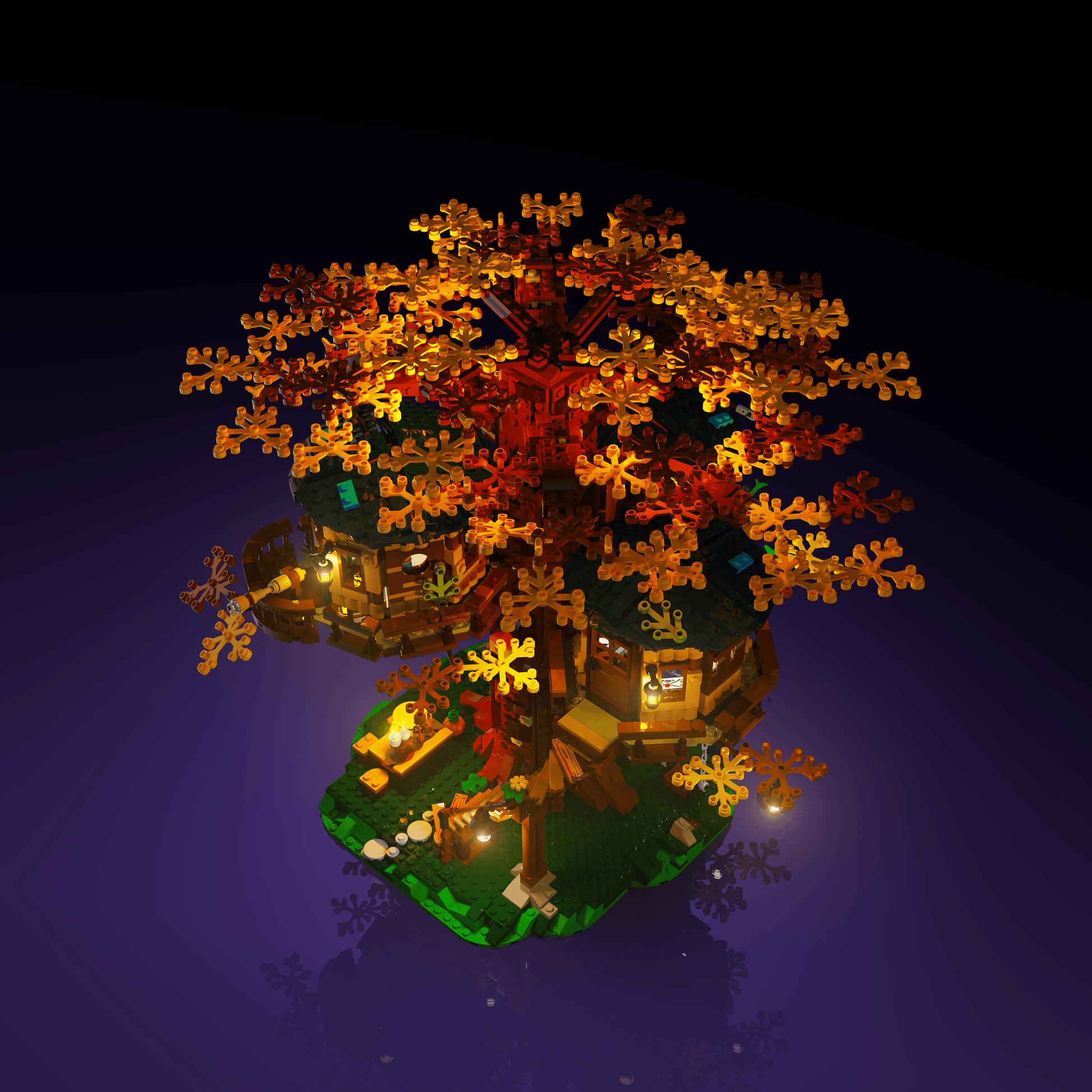 LEGO Tree House accessory LED lighting USB or 3 AAA battery 30 to 60 minute install glowing display upgrade