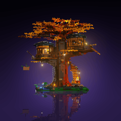 LEGO Tree House compatible LED kit with color-coded lights pre-cut wires tool-free install and reversible setup
