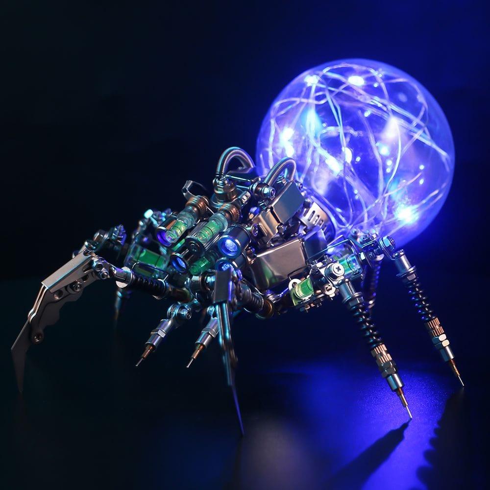 led spider desk lamp blue acrylic globe head articulated metal legs usb rechargeable mood light gift