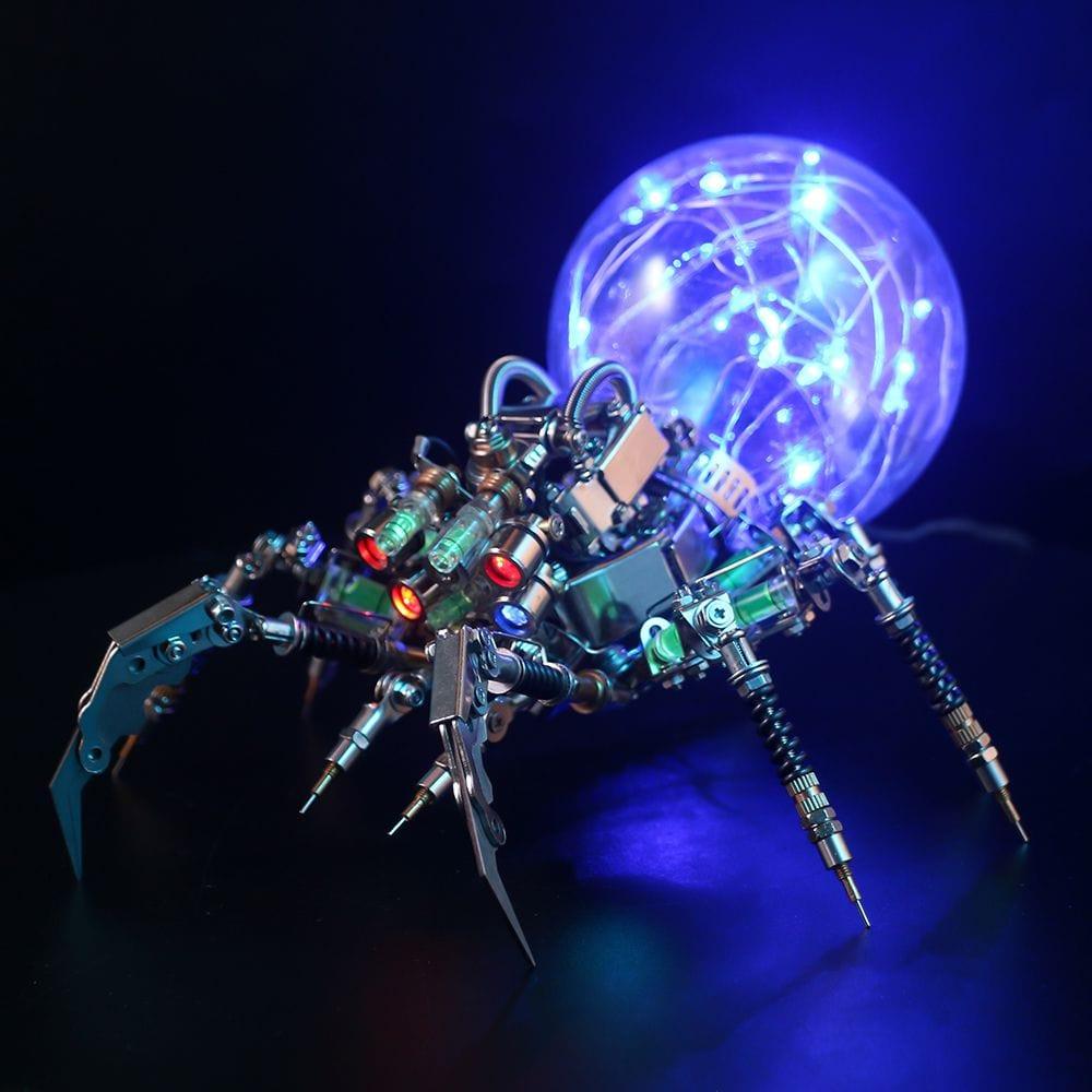 usb rechargeable mechanical spider lamp blue led ambient mood light steampunk decor display gift adult