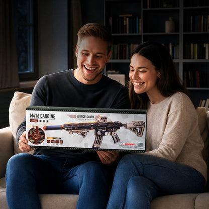 M416 rubber band gun kit as a gift for boyfriend, husband or dad, wooden gun model puzzle for birthday and Christmas presents