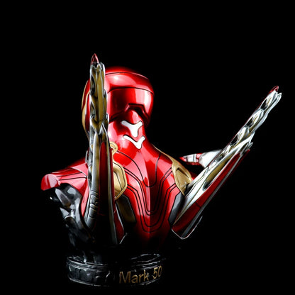 Avengers Marvel Iron Man MK50 Half Body 36cm Resin Statue - Collectible Desktop Ornament Gift Action Figure