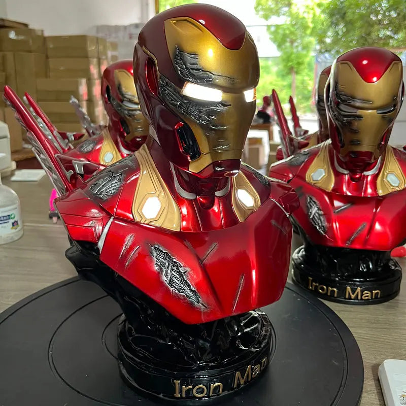Avengers Marvel Iron Man MK50 Half Body 36cm Resin Statue - Collectible Desktop Ornament Gift Action Figure