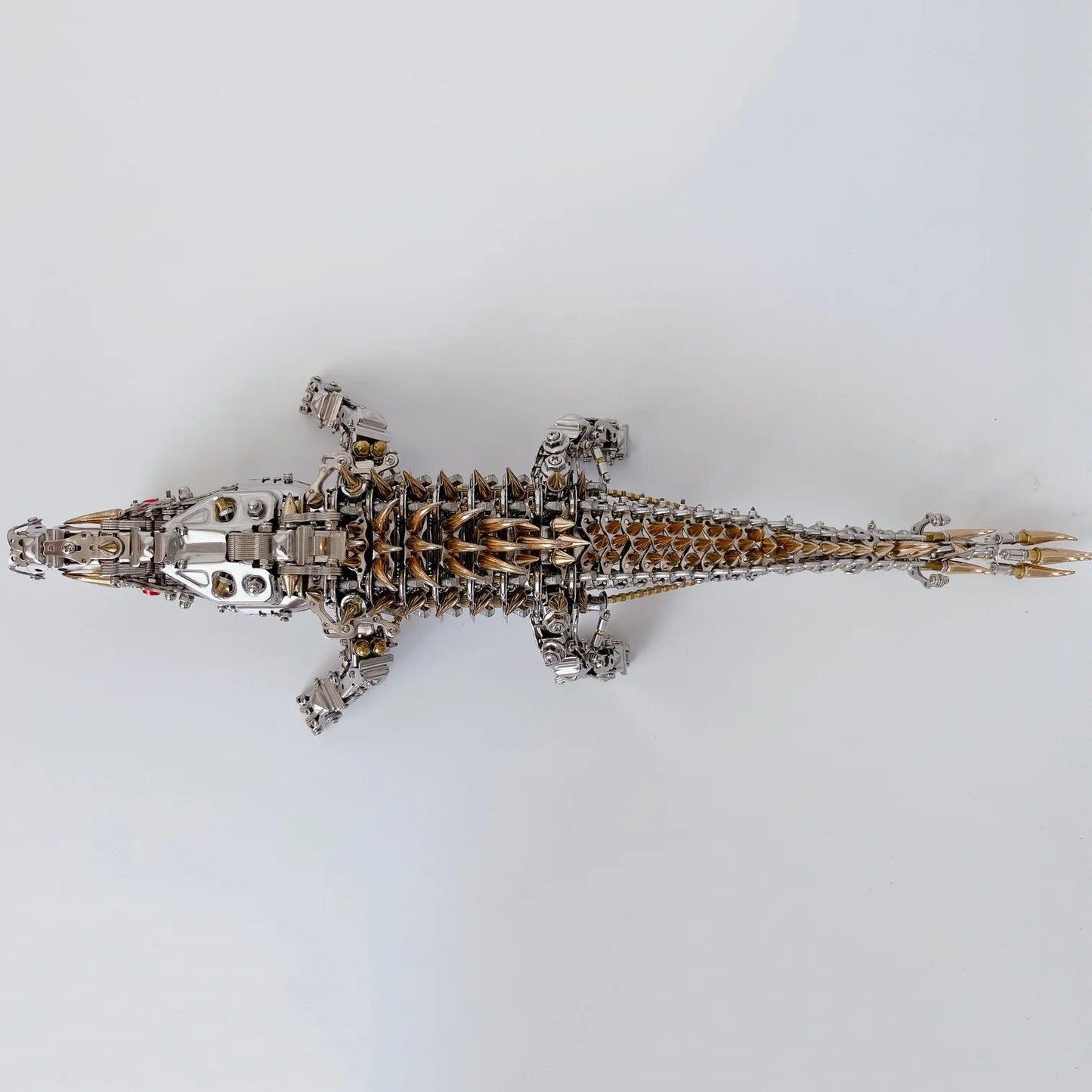 3d metal puzzle kit crocodile mechanical animal sculpture office desk mantle showpiece for fathers birthday