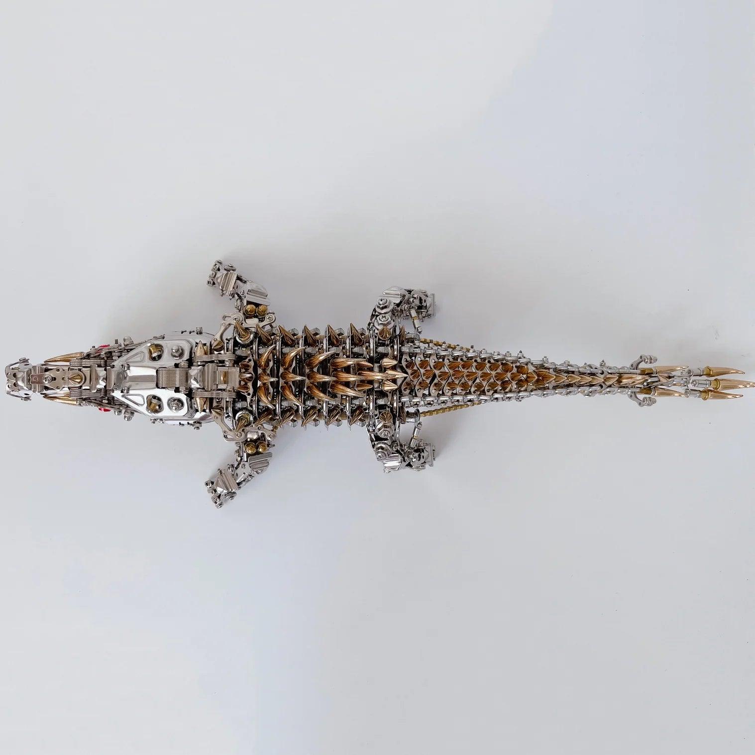 3d metal puzzle kit crocodile mechanical animal sculpture office desk mantle showpiece for fathers birthday