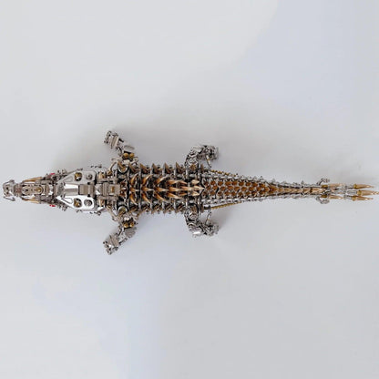 3d metal puzzle kit crocodile mechanical animal sculpture office desk mantle showpiece for fathers birthday
