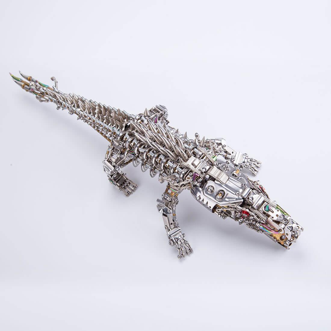 articulated metal animal model kit crocodile geared spine scaled plating intermediate weekend mechanical build