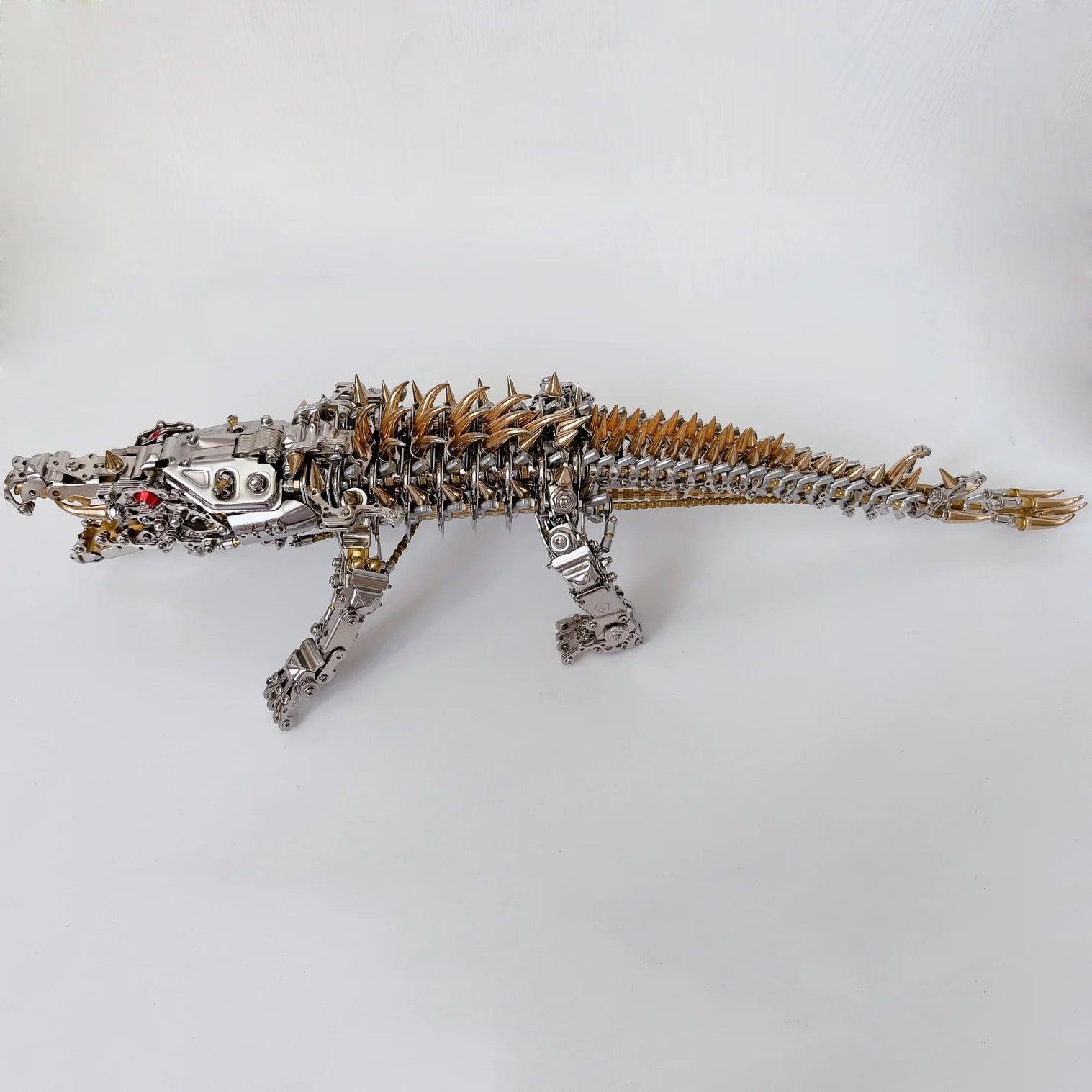 articulated metal animal model kit crocodile geared spine scaled plating intermediate weekend mechanical build