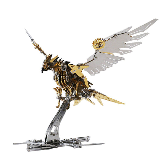 mechanical eagle predator falcon 3d metal model kit gold steampunk desk display flapping wing bionic bird collectible - Gold Eagle, Silver Eagle, Red Eagle