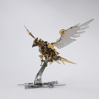 mechanical eagle predator falcon 3d metal stainless steel model kit gold side profile spread wing desk display - Gold Eagle, Silver Eagle, Red Eagle