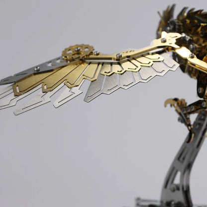 mechanical eagle predator falcon wing detail laser-cut stainless steel feather plates 3d metal model kit gold - Gold Eagle, Silver Eagle, Red Eagle