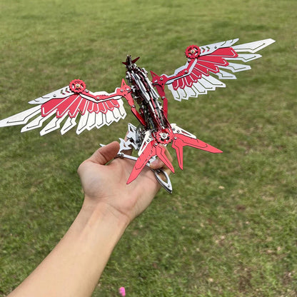 red mechanical eagle predator falcon outdoor lifestyle 3d metal stainless steel bionic bird flapping wing model - Gold Eagle, Silver Eagle, Red Eagle