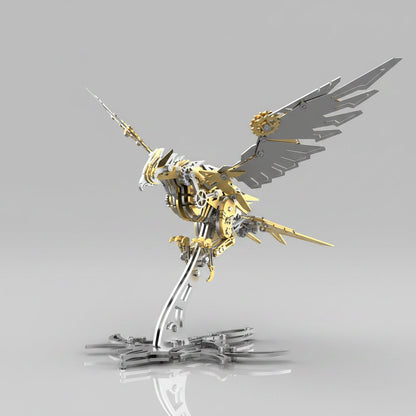 silver mechanical eagle predator falcon 3d metal model kit hero side angle DIY adult hobby steampunk display gift - Gold Eagle, Silver Eagle, Red Eagle