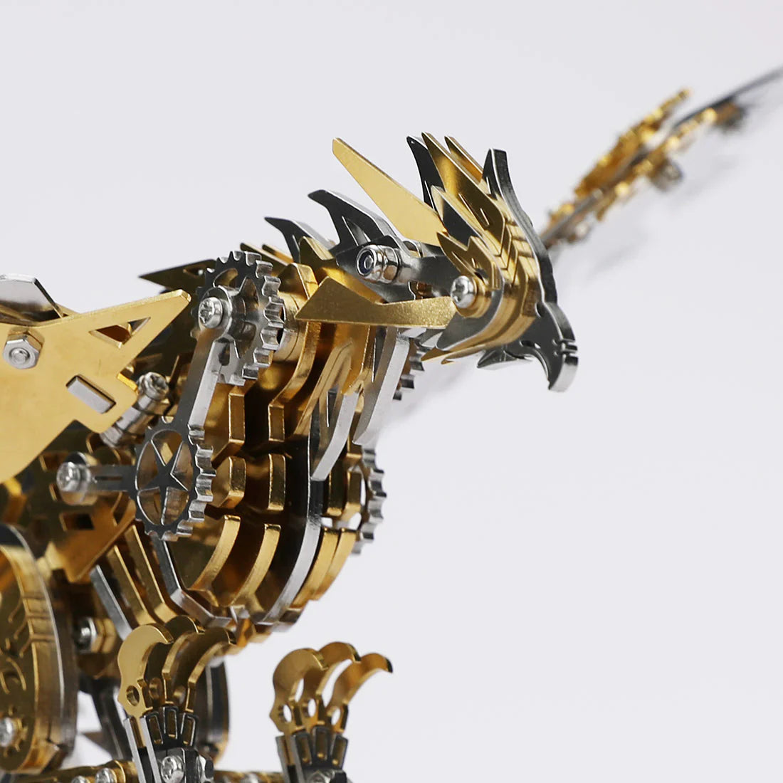 mechanical eagle predator falcon head beak detail 3d metal stainless steel laser-cut model kit gold steampunk - Gold Eagle, Silver Eagle, Red Eagle