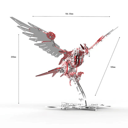 red mechanical eagle predator falcon dimensions 186mm wingspan 200mm height 3d metal model kit scale spec - Gold Eagle, Silver Eagle, Red Eagle