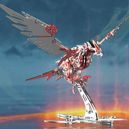 red mechanical eagle predator falcon dramatic display 3d metal stainless steel model kit bionic flapping wing bird - Gold Eagle, Silver Eagle, Red Eagle
