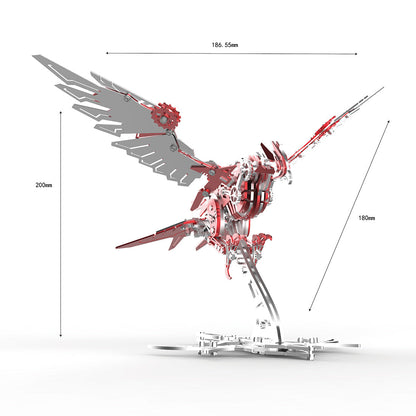 red mechanical eagle predator falcon spec sheet dimensions 3d metal model kit stainless steel scale measurements - Gold Eagle, Silver Eagle, Red Eagle