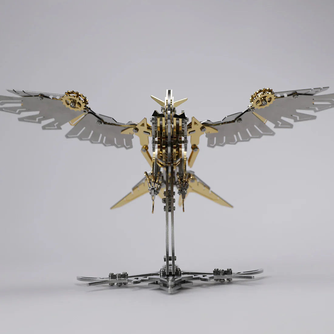 mechanical eagle predator falcon rear view wings spread gold 3d metal stainless steel model kit steampunk display - Gold Eagle, Silver Eagle, Red Eagle