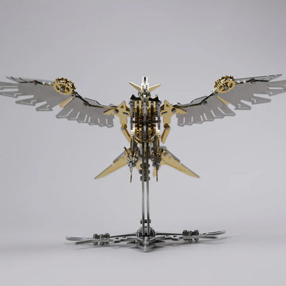 mechanical eagle predator falcon rear view wings spread gold 3d metal stainless steel model kit steampunk display - Gold Eagle, Silver Eagle, Red Eagle
