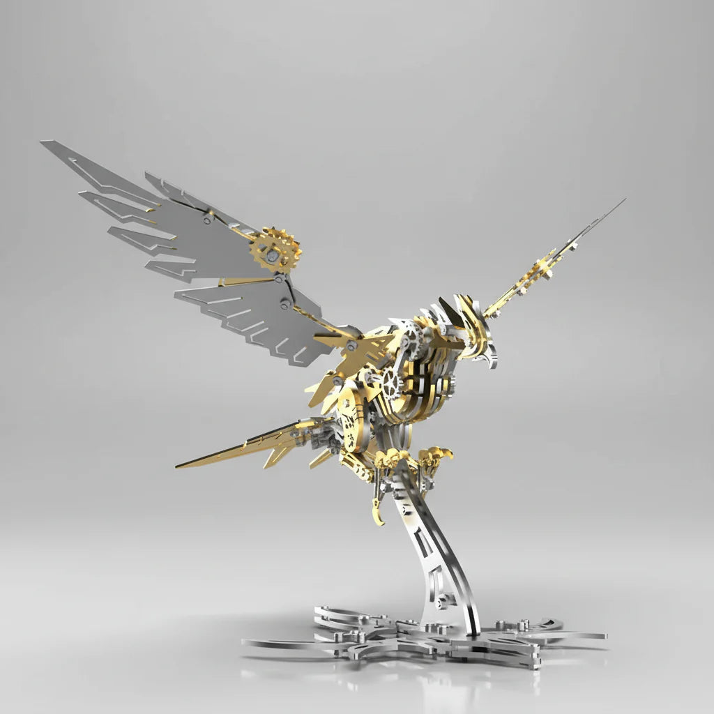 mechanical eagle predator falcon gold side render 3d metal stainless steel model kit DIY adult hobby steampunk - Gold Eagle, Silver Eagle, Red Eagle