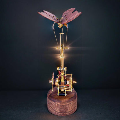 DIY 3d flying butterfly mechanical model kit brass walnut adjustable speed kinetic art centerpiece MP0020, MP0023