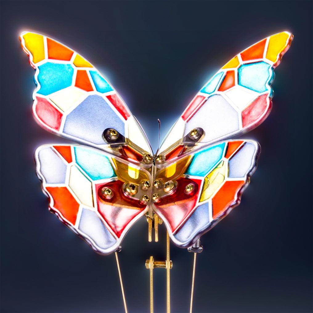 mechanical butterfly model kit two wing sets wooden colorful transparent wings kinetic decor gift idea MP0020, MP0023