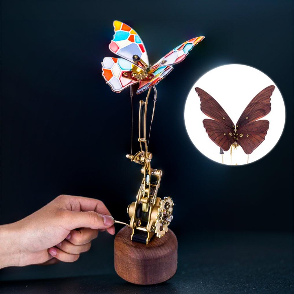 brass walnut butterfly DIY kit wireless charging stepless speed control kinetic art mechanical sculpture MP0020, MP0023